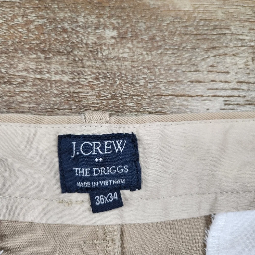 J.Crew The Driggs Khaki Flat Front Pants Size 36